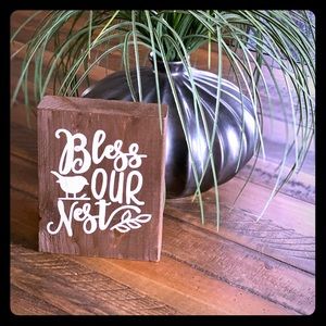 Bless Our Nest Wooden Block Sign
